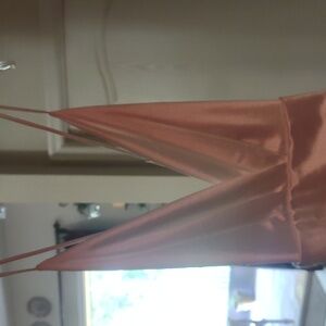 long white satin gown spaghetti strap